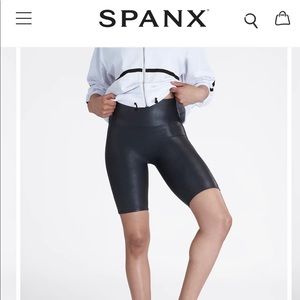 SPANX Faux Leather bike short